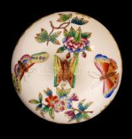 Herendi Viktória mintás bonbonier pillangós fogóval, kézzel festett, jelzett (koronás 1941), hibátla...