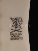 Kalocsai "Beda és Tsa" feliratú névjegykártya tartó, kézzel festett, jelzett, hibátlan, 12...