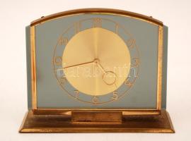 Art deco asztali óra és irattartó, jelzés nélkül, működik,  12×14 cm