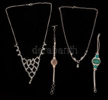 Ezüstözött karperecek, medálok, nyakláncok, összesen:33 db