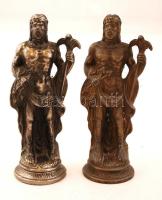 Sakk készlet mitológiai figurákkal, tábla nélkül, fém, jelzett (Castro), m:9-12 cm, összesen:32 db