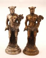 Sakk készlet mitológiai figurákkal, tábla nélkül, fém, jelzett (Castro), m:9-12 cm, összesen:32 db