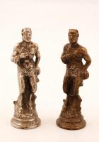 Sakk készlet mitológiai figurákkal, tábla nélkül, fém, jelzett (Castro), m:9-12 cm, összesen:32 db