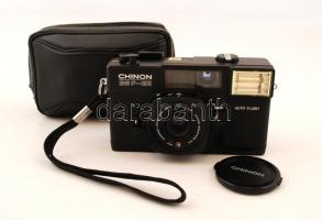 Chinon 35F-EE fényképezőgép, Chinonex Color 38mm/F2.8-as objektívvel, saját tokjában, működik, jó ál...