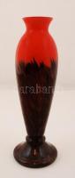 Muránói dísz váza, több rétegű, jelzés nélkül, karcolással, m:31 cm