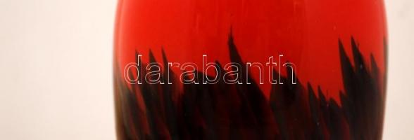 Muránói dísz váza, több rétegű, jelzés nélkül, karcolással, m:31 cm