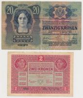 1913. 20K hamis "Arad Vármegye Magyarpécska Község 1910" felülbélyegzéssel + 1917. 2K hami...