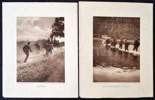 1915 Az Érdekes Ujság háborús albuma. 4 füzet. Szerk. Kabos Ede. Bp., [1915], Légrády Testvérek. 12 képpel. Kissé szakadt karton tékában, 29x35cm