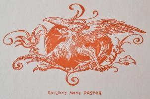 cca 1900 5  db külföldi ex libris klisék, jelzés nélkül, 6×5-11×8 cm