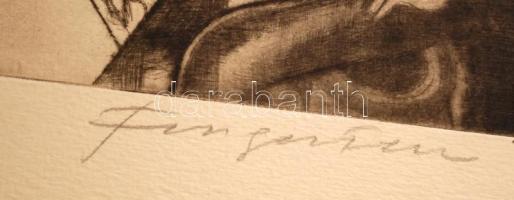 Michel Fingesten (1884-1943): Arady Dr. könyve, ex libris, rézkarc, papír, jelzett, 16,5×12 cm