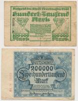 Németország / Weimari Köztársaság 1923. 5db klf szükségpénz + 1923. 500.000.000M T:III,III- Germany / Weimar Republic 1923. 5pcs of diff necessity notes + 1923. 500.000.000 Mark C:F,VG