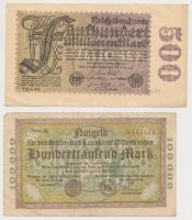 Németország / Weimari Köztársaság 1923. 5db klf szükségpénz + 1923. 500.000.000M T:III,III-
Germany...