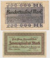 Németország / Weimari Köztársaság 1923. 5db klf szükségpénz + 1923. 500.000.000M T:III,III-
Germany...