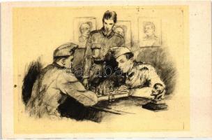 18 db MODERN használatlan második világháborús magyar katonai grafikai lap;, Képzőművészeti Alap Kia...