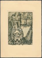 Zádor István (1882-1963): Ex libris Herzog Géza. Rézkarc, papír, jelzett a karcon, 11×8 cm