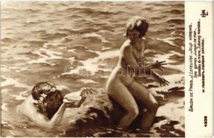 Jeux Marins / Erotic nude art postcard s: J. Lefeuvre