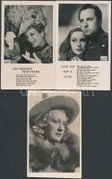 Ismert színészekről készült fotólapok, 13 db, többek között: Karády  Katalin, Tolnay Klári, Páger An...
