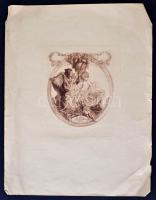 Franz von Bayros (1866-1924): Ex libris Francisci Chorin junioris, heliogravúr, papír, jelzés nélkül...