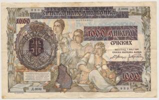 Jugoszlávia 1929. 100D (6x) közte 2db sorszámkövető + Szerbia / Német megszállás 1941. 1000D (500D-o...