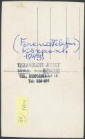 1943 Ferencvárosi telefonközpont és kezelője, Tiszavölgyi József fotója, fotólap körbevágva, 8x13 cm
