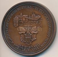 Bozó Gyula (1913-2004) 1989. "George Bush látogatása Magyarországon" Br emlékérem (42,5mm)...