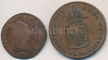 1812S 1/2kr Cu + 1816B 1kr Cu T:2,2-,3
Huszár 2058, 2055 Unger III.: 1406.a, 1408.b