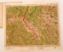 1928 Mapa turystyczna Karpat Polskich 3.: Czarnohora-Żabie, 1:100000, papírkötésben, 41×35 cm