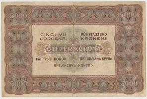 1920. 5000K "Orell Füssli Zürich" piros sorozat- és sorszám T:III- 
Hungary 1920. 5000 Ko...