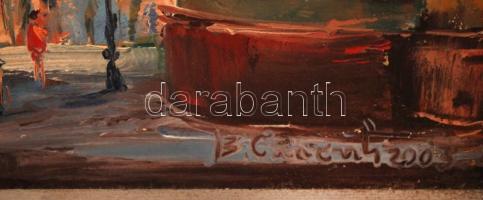 Olvashatatlan jelzéssel: Utca részlet. Olaj, vászon, keretben, 59×44 cm