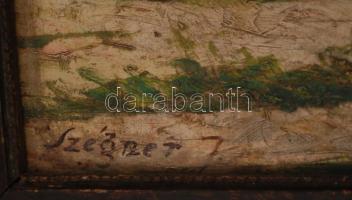 Szégner József (?-?): Kápolna. Olaj, karton, keretben, 45×37 cm