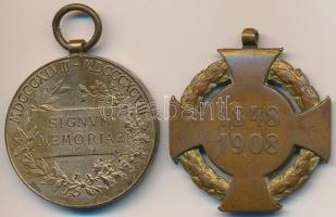 1898. "Jubileumi Emlékérem Fegyveres Erő Számára" Br kitüntetés mellszalag nélkül + 1908. ...