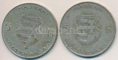 1947. 5Ft Ag "Kossuth" (2x) T:2-,3