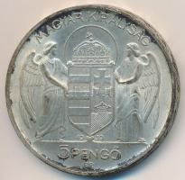 1939. 5P Ag "Horthy balra" T:2 patina Adamo P8.2