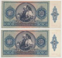 1941. 20P (2x) sorszámkövetők T:III nyomdai papírránc, szennyeződés
Adamo P12