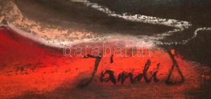 Jándi jelzéssel: Női akt. Pasztell, papír, üvegezett keretben, 33×44 cm