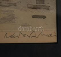 Zádor István (1882-1963): Tél a Margitszigeten. Litográfia, papír, jelzett, üvegezett keretben, 34×2...