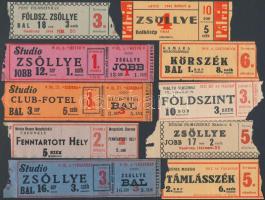 cca 1942-1945 10 db mozijegy(Studio, Morzsa Hangos Mozgószínház, Főnix Mozgó, stb.)