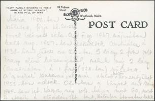 1946 A muzsika hangja című filmben  világhírűvé vált Trapp család,  fotólap, verzón feliratozva, 9x1...