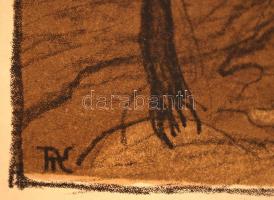 Kőrösfői Kriesch Aladár (1863 -1920) : Naplemente (1903). Színes litográfia, papír, jelzett a liton,...