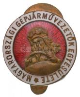 ~1926. Magyarországi Gépjárművezetők Egyesülete zománcozott Br gomblyukjelvény JEROUSCHEK BPEST SEMMELWEISS U 7. gyártói jelzéssel, számozással (18,5mm) T:2