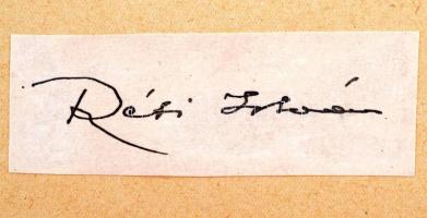 Réti István (1872-1945) festőművész, grafikus, művészettörténész saját kezű aláírása. Papír