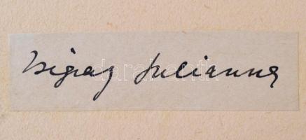 Zsigray Julianna (1903-1987) írónő, költőnő saját kezű aláírása. Papír