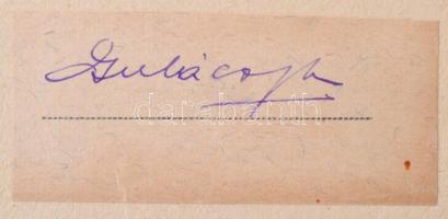 Gulácsy Irén (1894-1945) írónő, költőnő saját kezű aláírása. Papír