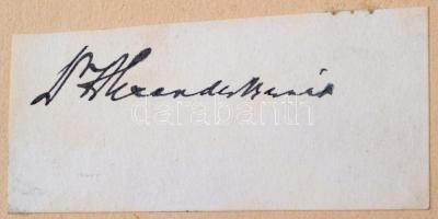 Alexander Bernát (1850-1927) filozófus, esztéta, színikritikus, műfordító saját kezű aláírása. Papír