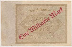 Németország / Weimari Köztársaság 1922. 1000M "Eine Milliard Mark" felülnyomással (10x) T:...