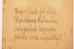 Ady Endre (1877-1919) költő fényképe és aláírása. Ady barátjának, Rozsnay Kálmán (1871-1948) műfordí...