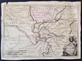 A római régióról XVIII. század körül készült térkép. (Die Gegend um Rom). Rézmetszet. Római, olasz és német léptékekkel. Jó állapotban. 23x31 cm. The regions of Rome, the 18th century. Paper.