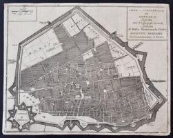 Citta e Cittadella di Ferrara. Ferrara városának és erődjének térképe. XVII. századi rézmetszet. 24x30 cm. The map of Ferrara, Italy, the 17th century. Paper.