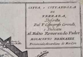 Citta e Cittadella di Ferrara. Ferrara városának és erődjének térképe. XVII. századi rézmetszet. 24x...