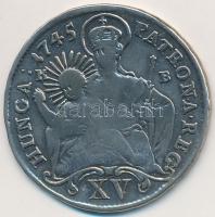 1745KB XVKr Ag "Mária Terézia / Madonna" Körmöcbánya (6.08g) T:3 forrasztásnyom Hungary 17...